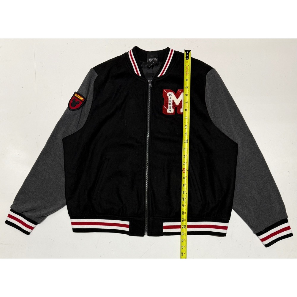 Torrid Disney Mickey Mouse Varsity Bomber Jacket Wool Blend Black Womens Size 1
